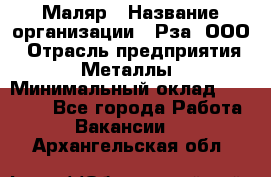 Маляр › Название организации ­ Рза, ООО › Отрасль предприятия ­ Металлы › Минимальный оклад ­ 40 000 - Все города Работа » Вакансии   . Архангельская обл.